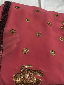 Embellished Pink Saree