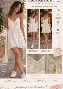 Abercrombie & Fitch White Mini Georgette Dress
