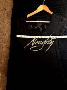 Black Graphic V-Neck T-Shirt