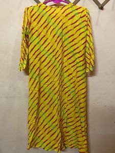 Vibrant Yellow Striped Kurta