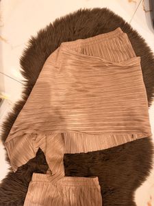 Pleated Co-ord Set - Beige