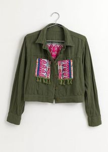 Boho Embroidered Olive Green Jacket(never worn)