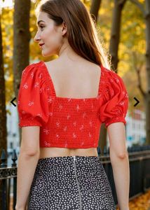 Red Bow Crop Top