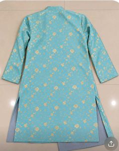 Light Blue Kurta with Cream Pajama Set