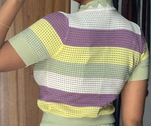 Striped Cropped Knit Top