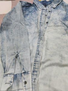 women's Acid Wash Denim Shirt