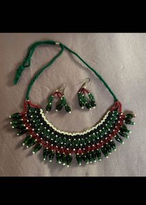 Beaded Necklace and Earring Set