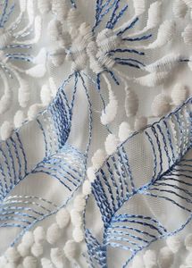 Beautiful White &amp; Blue Embroidered Gown