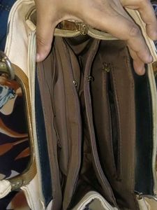 Chic Striped Handbag with Floral Embroidery