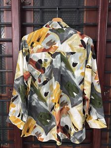 Abstract Print Multi Coulour Button-Up Shirt