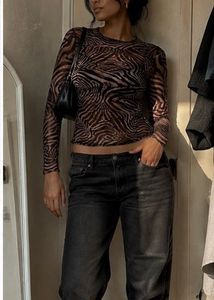 Sheer Brown Animal Print Top