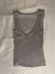 H&amp;M Sparkly Silver Knit Top 🩶