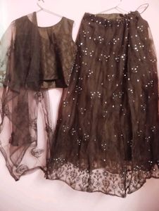 New Elegant Black Sequined Lehenga Choli