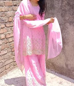 Pink Mirror Work Dress