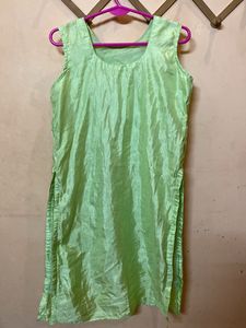 Lime Green Silk Kurta
