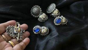 🎉2 JUMKHAS &amp; 1 Stone Finger Ring