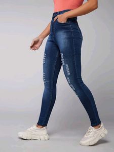 Trendy Ripped Blue Skinny Jeans