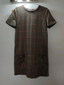 Retro Plaid Shift Dress