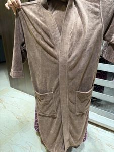 Cozy Brown Robe with Pockets