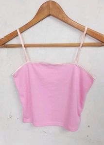 🩷cute Pink Spaghetti Strap Crop Top