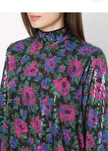 🪩sequin Floral Party Top