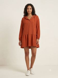 Rust Orange Hoodie Dress