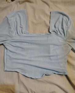 Savana ruched Sleeve Square Neck Top
