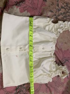 Cream Ruffle Off-Shoulder Blouse