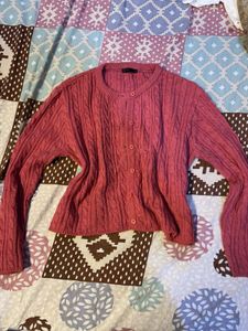 Cable Knit Button-Up Cardigan