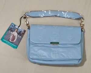 Caprese New Stylish Blue Embossed Shoulder Bag