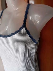 Striped Lace Trim Cami Tank Top