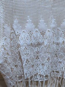 White Crochet Fringe Top