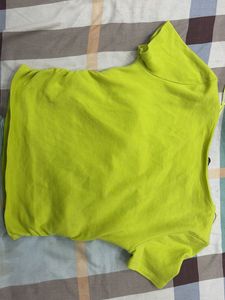 Lime Green Ruched Cropped Top