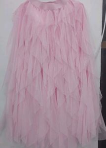 Pink Tulle Tiered Gown