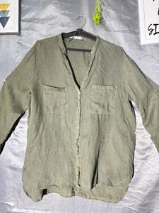 Zara Olive Green Collared Shirt