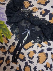 Black Lace Thong Panty