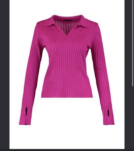 Ribbed Knit Collared Top