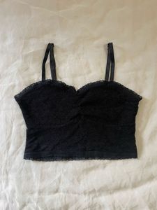 Black Lace Bralette Crop Top