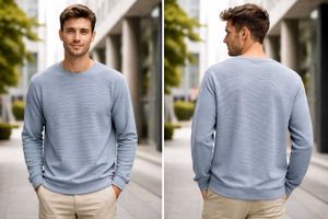 Men's Light Blue Knit Sweater