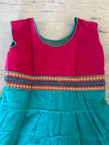 Beautiful Teal &amp; Pink Ethnic Gown- XL