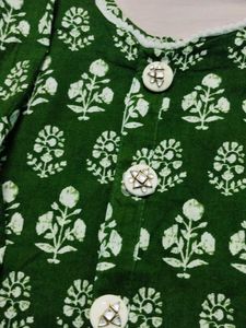 Elegant Green Block Print Kurta