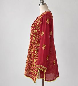 Gorgeous maroon sheer embroidered kurti
