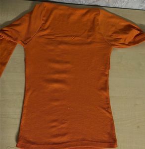 Orange Square Neck  Top