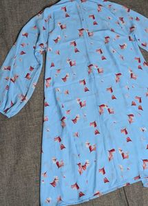 printed blue relaxed fit dress
