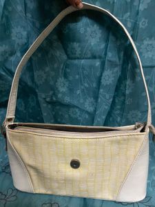 Chic Cream &amp; White Clutch Bag