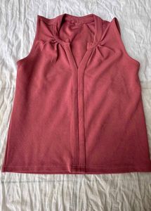Sleeveless V-Neck Blouse
