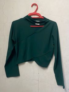 Stylish Green Wrap Top
