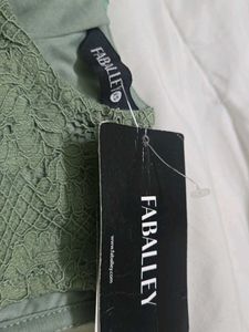 Lace sage green Peplum Dress