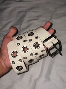 White Eyelet Belt