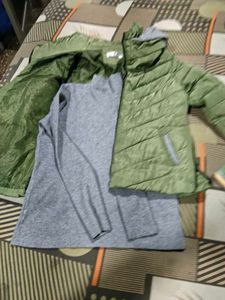 Green Padded Jacket with winter top free
